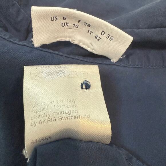 Akris Punto 6 cotton ruffle sleeveless button front blouse top TS 2959 - Picture 5 of 11